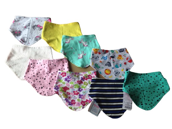 Слюнявчик-платок на шею Моя планета прогулочный на кнопке белый с рисунком Сл601 