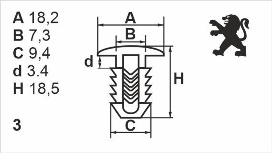 Клипса нажимная наружная (обшивка) Romix (A14545S)