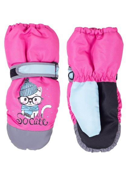 Рукавицы Yoclub Котик р.12 /розово-голубой REN-0310G-A110#000012
