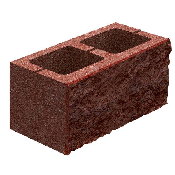 Блок бетонный Квадра 400x200x200 мм бордовый