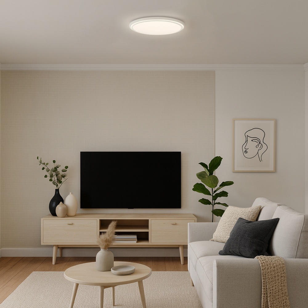 Світильник настінно-стельовий ARDERO білий із сріблястим 3000/4000/6500 К 80929