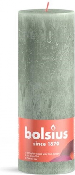 Свеча Рустик столбик SHINE 190/68 нефрит Bolsius