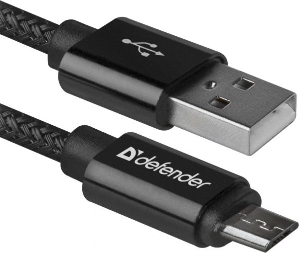 Кабель Defender microUSB 1 м чорний (87802) 