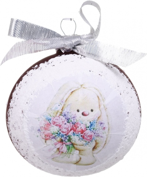 Шар новогодний Символ года-декупаж d 80 мм в ассортименте