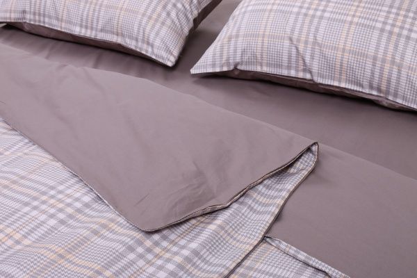 Комплект постельного белья Grey Stripes семейный разноцветный La Nuit 