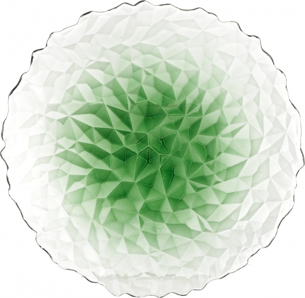 Блюдо Topaz 33 см темно-зелене/прозоре Dekor Cam 