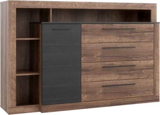 Комод Forte Meble 1d4s BELLEVUE BLQK351L дуб болотный/дуб болотныйдуб чорный 