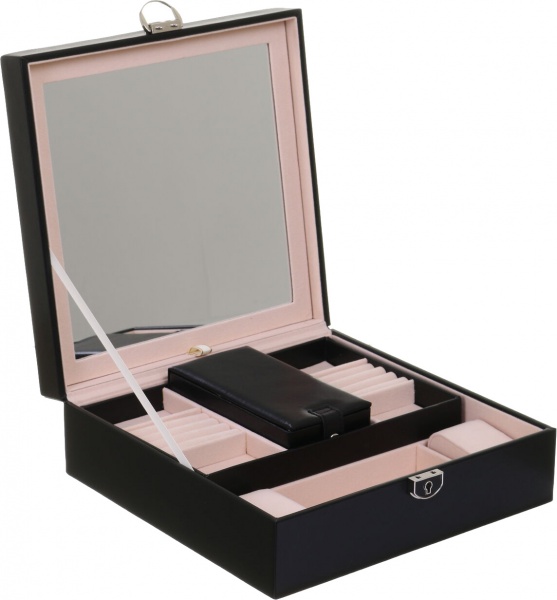 Шкатулка для украшений Royal case 25,2х25,2х8,6 см черная