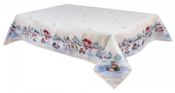 Скатерть Снеговики-затейники 137x137 см Limaso 