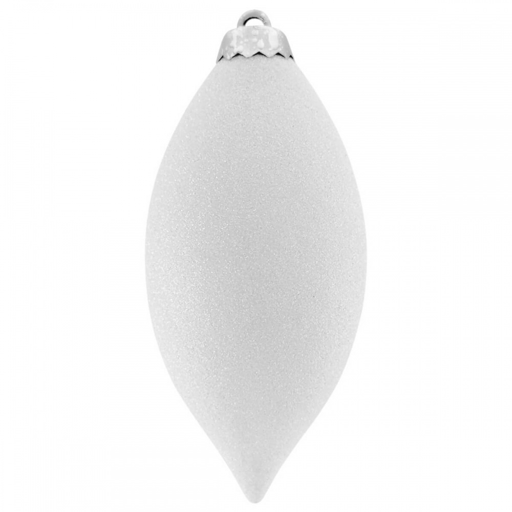 Ялинкова іграшка Овал малий 12 см білий