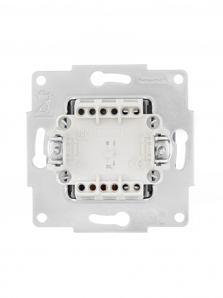 Вимикач одноклавішний Lezard Vesna з підсвіткою сірий 742-3588-111