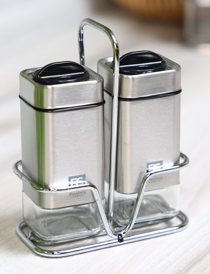 Набор для соли и перца Flamberg Premium на подставке Sprinkle 100 мл