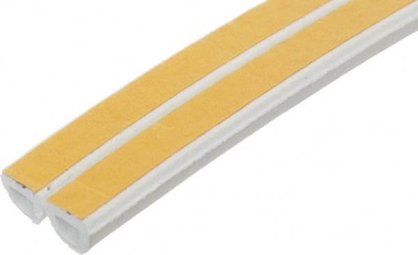 Уплотнитель самоклеящийся D-образный резиновый Sanok двойной 12х10 мм белый 