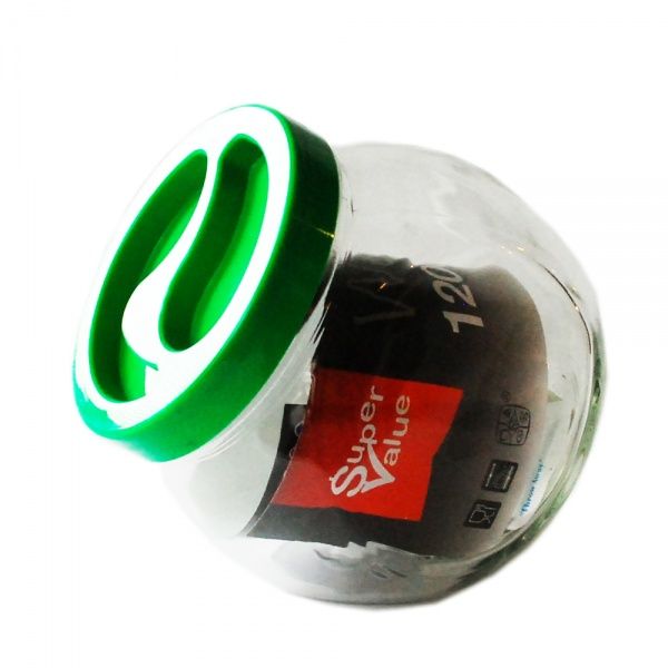 Банка для сипучих з кольоровою кришкою 1200 мл Wallibuc зелена Super Value