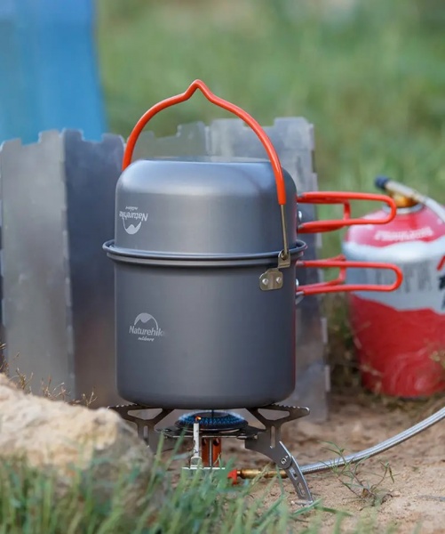 Набір туристичного посуду Naturehike 6 л 9 од. NH18T018-G, алюміній