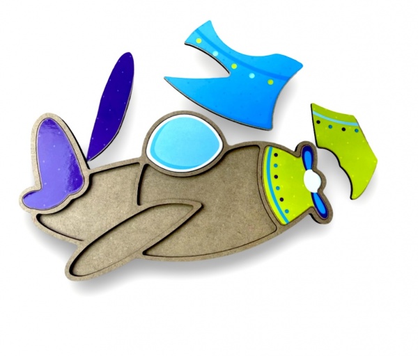 Пазл-мозаїка Apli Krapli Складанка Літак СК-09