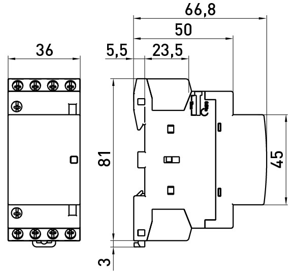 Контактор E.NEXT e.mc.pro.4.25.2NO+2NC p005222