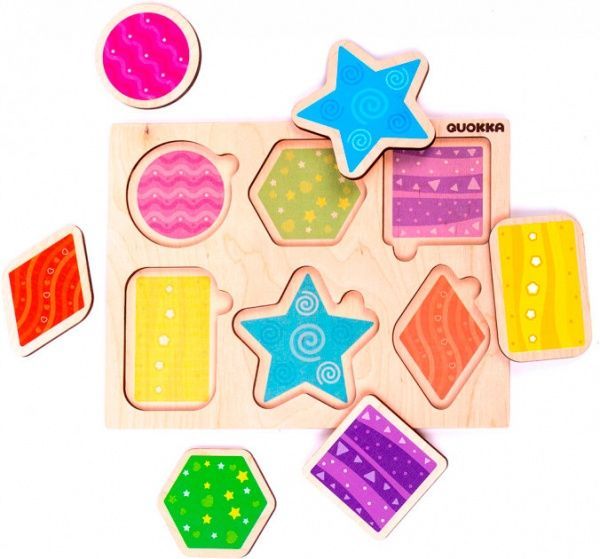 Пазл-вкладыш Quokka Геометрические фигуры (4820217310114)