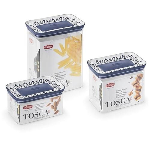 Набір ємностей для зберігання TOSCA 3 шт. біло-cиній Stefanplast
