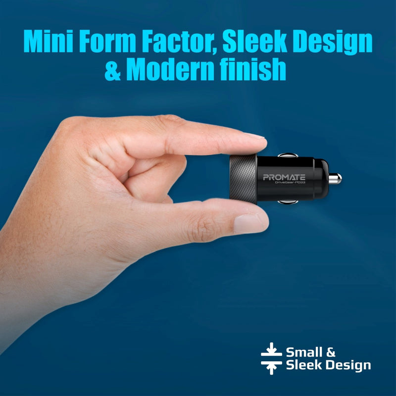 Автомобильное зарядное устройство Promate 33W USB-C PD QC3 черный (drivegear-pd33)