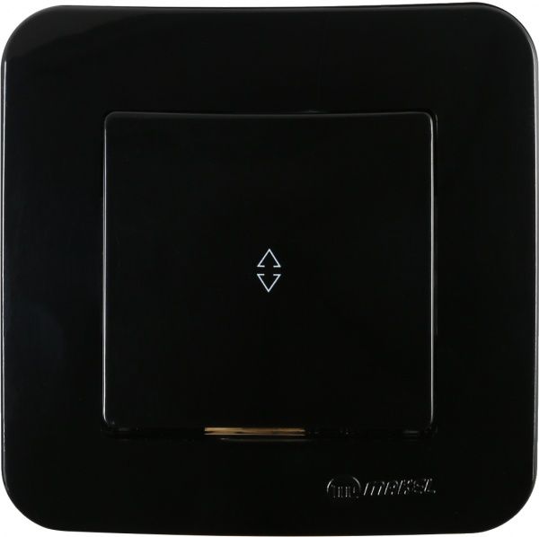 Вимикач прохідний одноклавішний Makel Lillium Natural без підсвітки 10 А 250В чорний