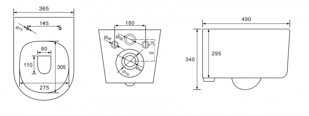 Унитаз подвесной VOLLE GIRO VORTICE, 49*36*34см, сиденье Duroplast slow-closing
