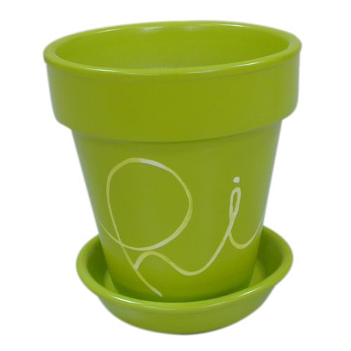 Горшок керамический Ориана-Запорожкерамика Наперсток Hello круглый 0,6л салатовый 