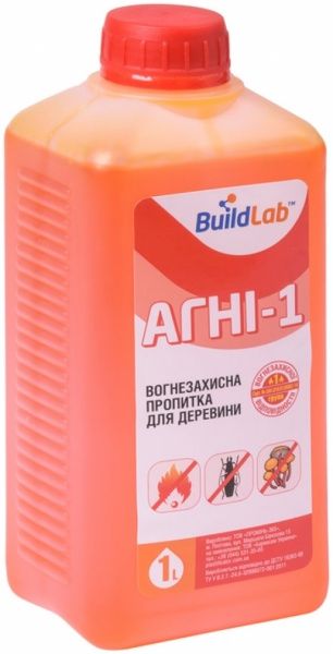Вогнебіозахист BuildLab Агні-1 світло-жовтий 1 л 1 кг
