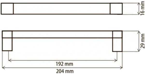 Мебельная ручка DRU 08 AL G2 192 мм хром DC