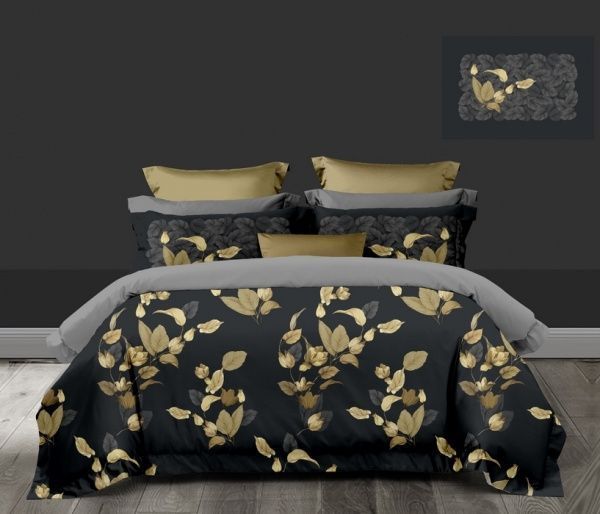 Комплект постільної білизни Золоте листя 1,5 коричневий Word of Dream 