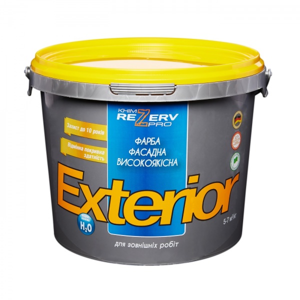 Краска интерьерная акриловая Хімрезерв PRO EXTERIOR мат белая 2,7л 