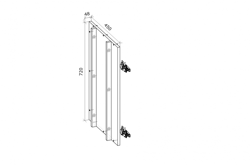Щит для угла Грейд для угла /Оптимум 450x720x48 мм серый графит