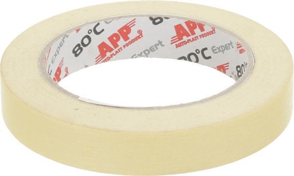 Малярна стрічка для фарбування авто APP 1.8x5000см жовта 80°C