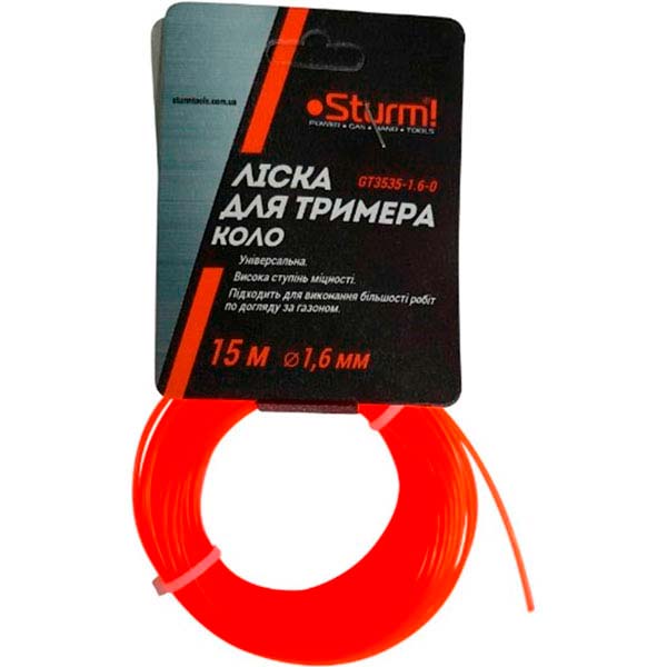 Леска для триммеров Sturm GT3535-1.6-0 15 м круг O1,6 мм
