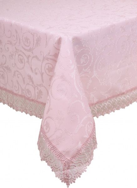 Скатерть с салфетками KDK 160x220 см пудровый Karna 
