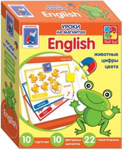 Гра настільна Vladi Toys Англійська мова на магнітах Тварини 1502-10