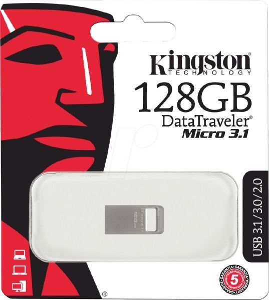 Флеш-пам'ять USB Kingston DataTraveler Micro 3.1 128 ГБ USB 3.0 (DTMC3/128GB)  