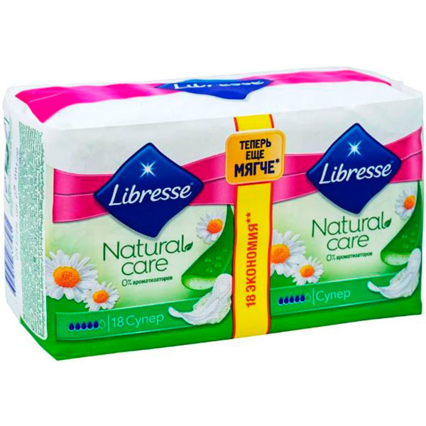Прокладки гигиенические Libresse Natural Care Super super 18 шт.