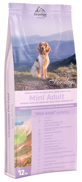Корм сухий для дорослих собак малих порід (до 11 кг) Carpathian Pet Food Mini Adult 12 кг