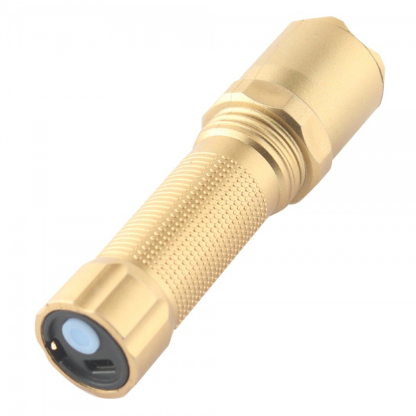 Фонарик аккумуляторный Quantum QM-FL1041 Minik gold 3W LED с USB золотой