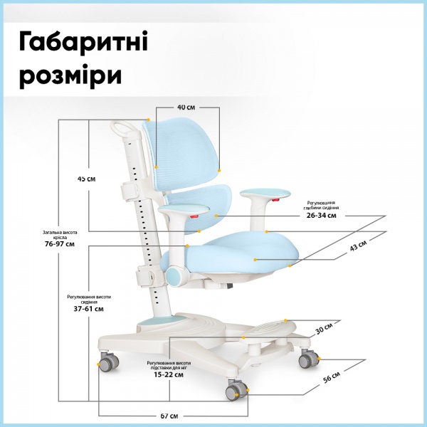 Кресло детское Mealux Space Air Blue (Y-609 KBL) голубой 