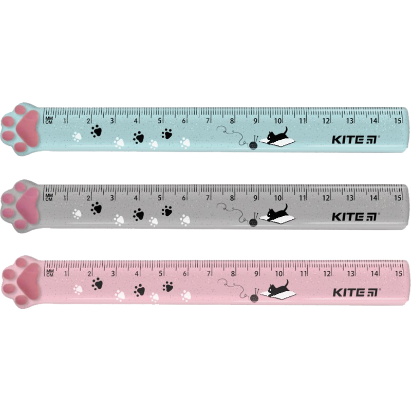 Линейка с глитером 15 см K23-020 KITE