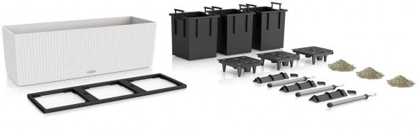 Вазон декоративный Lechuza Trio Cottage 30 прямоугольный 14л белый (15000) 