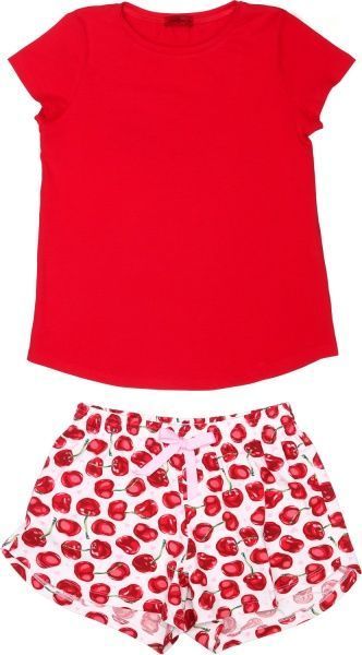 Пижама женская Levtam Вишни р. L красный с белым 