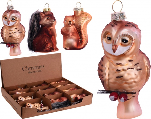 Елочная игрушка в форме животного 9 см 