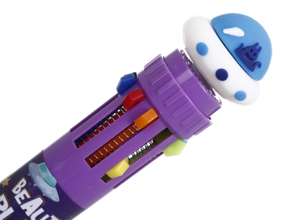 Ручка шариковая на 10 цветов летающая тарелка 