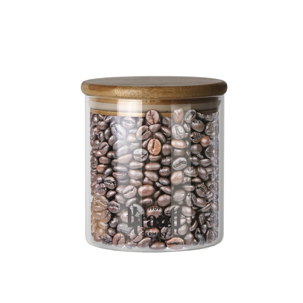 Банка для сыпучих Krauff Grutze 500 мл с бамбуковой крышкой 31-289-022