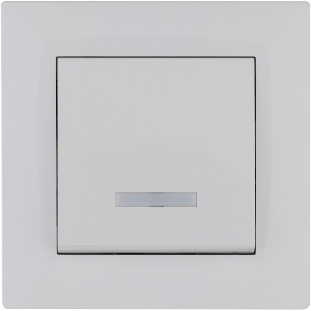 Выключатель одноклавишный Makel Rizz с подсветкой белый 88001021