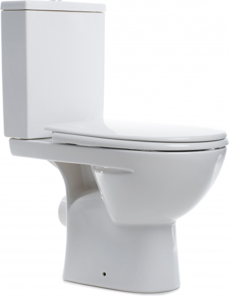 Унитаз-компакт Kolo Status горизонтальный выпуск с крышкой Duroplast Soft close Click2Clean