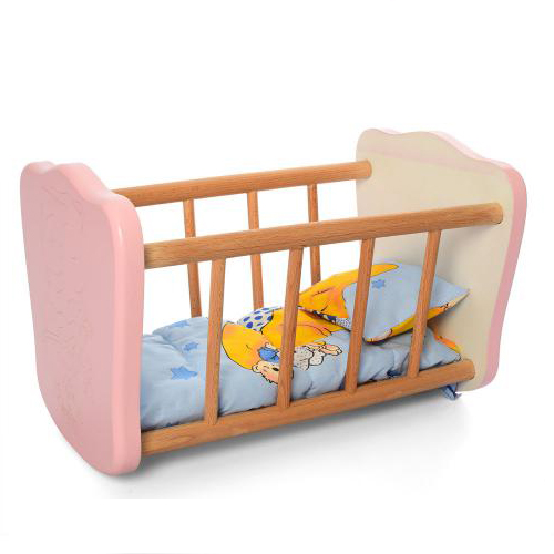 Колиска ArinWOOD Cовеня рожеве FS05